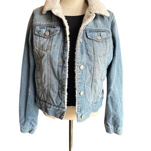 Classic Blue Denim Sherpa Jacket
